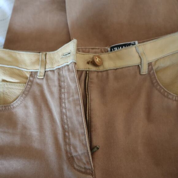 Chanel Western Flared Leather Patchwork Jeans Size 40 FR - Picture 6 of 11